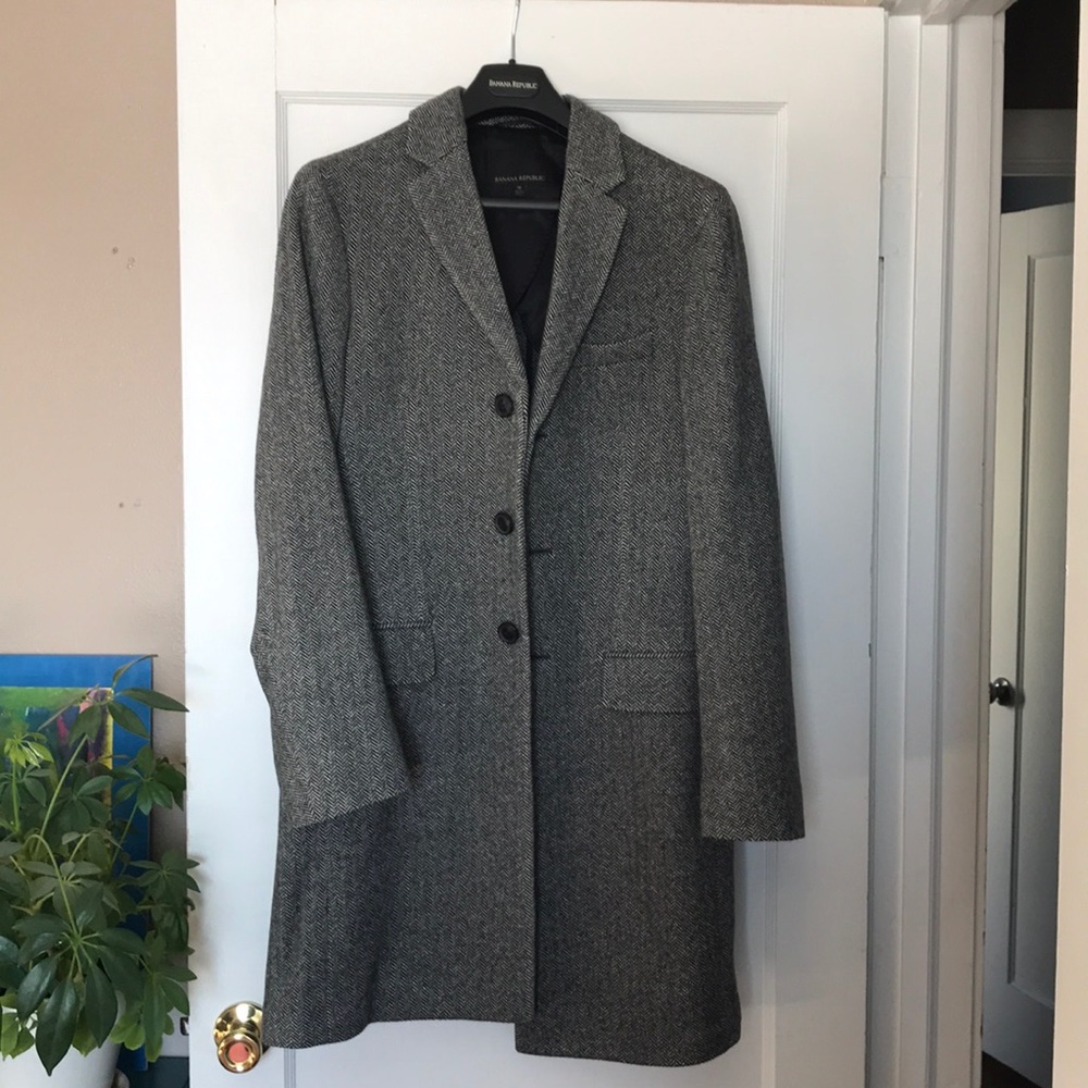 Men’s Grey Wool Overcoat